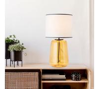 Lightbox Tischlampe mit Stoffschirm, E27 Lampe, Gelb