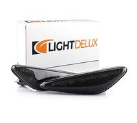 LIGHTDELUX Black Vision V-170521LG - Set di 2 indicatori di direzione laterali a LED, dinamici, senza messaggio di campo, con certificazione E4, Black Vision V-170521LG