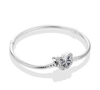 LIGHTDOG 925 Bracciale a catena di serpenti in argento Adatto per l'Europa Bracciale con ciondolo Perline Bracciale in argento Sterling Regali da donna per le persone care
