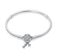 LIGHTDOG 925 Bracciale a catena di serpenti in argento Adatto per l'Europa Bracciale con ciondolo Perline Bracciale in argento Sterling Regali da donna per le persone care