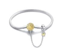 LIGHTDOG 925 Bracciale a catena di serpenti in argento Adatto per l'Europa Bracciale con ciondolo Perline Bracciale in argento Sterling Regali da donna per le persone care