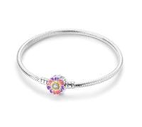 LIGHTDOG 925 Bracciale a catena di serpenti in argento Adatto per l'Europa Bracciale con ciondolo Perline Bracciale in argento Sterling Regali da donna per le persone care
