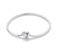 LIGHTDOG 925 Bracciale a catena di serpenti in argento Adatto per l'Europa Bracciale con ciondolo Perline Bracciale in argento Sterling Regali da donna per le persone care