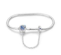 LIGHTDOG 925 Bracciale a catena di serpenti in argento Adatto per l'Europa Bracciale con ciondolo Perline Bracciale in argento Sterling Regali da donna per le persone care