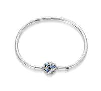 LIGHTDOG 925 Bracciale a catena di serpenti in argento Adatto per l'Europa Bracciale con ciondolo Perline Bracciale in argento Sterling Regali da donna per le persone care