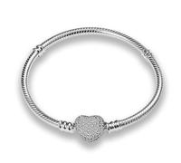 LIGHTDOG 925 Bracciale a catena di serpenti in argento Adatto per l'Europa Bracciale con ciondolo Perline Bracciale in argento Sterling Regali da donna per le persone care