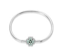 LIGHTDOG 925 Bracciale a catena di serpenti in argento Adatto per l'Europa Bracciale con ciondolo Perline Bracciale in argento Sterling Regali da donna per le persone care