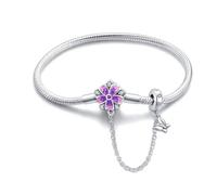 LIGHTDOG 925 Bracciale a catena di serpenti in argento Adatto per l'Europa Bracciale con ciondolo Perline Bracciale in argento Sterling Regali da donna per le persone care