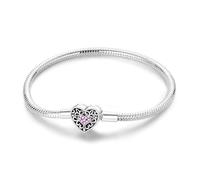 LIGHTDOG 925 Bracciale a catena di serpenti in argento Adatto per l'Europa Bracciale con ciondolo Perline Bracciale in argento Sterling Regali da donna per le persone care
