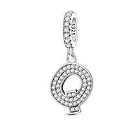 LIGHTDOG 925 Charms in argento sterling perline alfabetiche dalla A alla Z per l'Europa e i braccialetti Pandora 26 lettere dell'alfabeto con zirconi