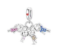 LIGHTDOG Ciondolo da donna in argento 925, compatibile con bracciali Pandora e in stile europeo, regalo per la Festa della Mamma e San Valentino