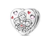 LIGHTDOG Ciondolo in argento sterling 925 da donna, compatibile con i bracciali Pandora e quelli europei, regalo per la Festa della Mamma e San Valentino