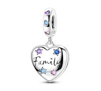 LIGHTDOG Ciondolo in argento sterling 925 da donna, compatibile con i bracciali Pandora e quelli europei, regalo per la Festa della Mamma e San Valentino