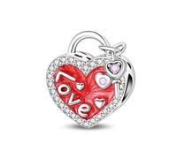 LIGHTDOG Ciondolo in argento sterling 925 da donna, compatibile con i bracciali Pandora e quelli europei, regalo per la Festa della Mamma e San Valentino