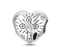 LIGHTDOG Ciondolo in argento sterling 925 da donna, compatibile con i bracciali Pandora e quelli europei, regalo per la Festa della Mamma e San Valentino