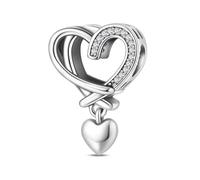 LIGHTDOG Ciondolo in argento sterling 925 da donna, compatibile con i bracciali Pandora e quelli europei, regalo per la Festa della Mamma e San Valentino