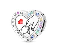 LIGHTDOG Ciondolo in argento sterling 925 da donna, compatibile con i bracciali Pandora e quelli europei, regalo per la Festa della Mamma e San Valentino