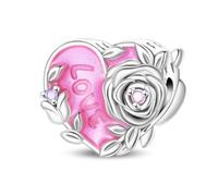 LIGHTDOG Ciondolo in argento sterling 925 da donna, compatibile con i bracciali Pandora e quelli europei, regalo per la Festa della Mamma e San Valentino