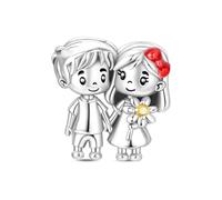 LIGHTDOG Ciondolo in argento sterling 925 da donna, compatibile con i bracciali Pandora e quelli europei, regalo per la Festa della Mamma e San Valentino