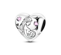 LIGHTDOG Ciondolo in argento sterling 925 da donna, compatibile con i bracciali Pandora e quelli europei, regalo per la Festa della Mamma e San Valentino