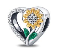 LIGHTDOG Donne Charms 925 Bracciali Charm in argento sterling con perline di fiori, compatibile con Charms europei per le donne ragazze bracciali