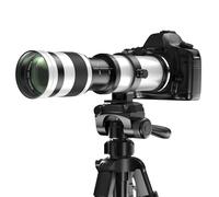 Lightdow EF 420mm-800mm F8.3 Obiettivo Manuale per Canon EF EF-S Mount, Teleobiettivo Professionale a Corpo Metallico, per Cannon EOS 90D 7D 6D 5D Mark II/III/IV, Rebel T7 -Bianco