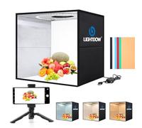 Lightdow Light Box Fotografia, 30 cm/12 "x12" Kit portatile mini tenda da tiro con 120 luci LED dimmerabili e 6 sfondi, cabina fotografica per piccoli prodotti, gioielli