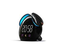 Lighted Alarm Clock, Children's Alarm Clock, Digital Alarm Clock with Snooze Function,,Black, 2 Alarms, 7 Colors Wake-up Lights, LED Timed Night Light