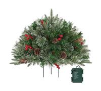 Lighted Artificial Christmas Filler, Pre-lit Christmas Tree With Stand, 16-inch Holiday Planter Filler, Outdoor Light Up Decorations, Outdoor Decor Featuring a Charming Pre-lit Tree for Your Home