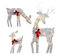 Lighted Christmas Deer -Waterproof Iron Decor With Bow List Deer Bow Light