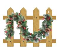 Lighted Christmas Garland - Synthetic 9.0ft Polymer, Christmas Decor with Artificial Pine Cones Red Berries, Festive Aesthetic Component, Professional Seasonal Maintenance Equipment | Reusable Unit