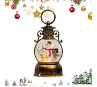 Lighted Christmas Snow Globe Lantern - Rotating Santa Snowball Centerpiece, Vintage Water Lantern with Glitter Swirl Effect | USB & Battery Powered Musical Decoration for Mantel, Tabletop, Bedroom, Un