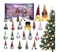 Lighted Gnome Countdown Calendar, 24 Days Christmas Countdowns Calendar, Glowing Plush Dwarf Dolls Collectible Toy, Cute Gnome Doll Ornaments for Home Decor, 9.06x3.54 Inches