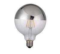 Lighted Lampadina LED globo Specchio E27, 6 W, Argento, 125 x 170 mm