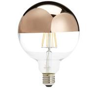 Lighted Lampadina LED globo Specchio E27, 6 W, Oro rosa, 125 x 170 mm