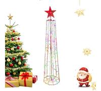 Lighted Outdoor Christmas Tree - Tall Pop-Up Cone Decor, Waterproof Star Top Ornament, Smart Christmas Tree Cone Lights | Holiday Decoration for Garden Lawn Yard Porch Patio Balcony Home Winter