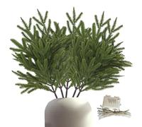 Lighted Pine Branches | 5 Pieces Realistic Long-Lasting Decoration | Lit Christmas Branches For Family, Friends, Home, Holiday, Gathering, Celebration, Indoor, Outdoor | Artificial Pine Stems With War