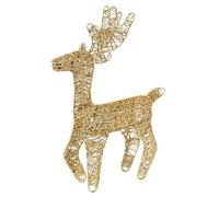Lighted Reindeer - Anti Rust Winter Holiday Festive Decoration | Pre Lit Glitter Standing Deer, Glitter Seasonal Decoration For Indoor Outdoor Front Yard Lawn Garden Porch