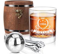 LIGHTEN LIFE Regali per il 30° compleanno per uomini, Set di bicchieri da whisky del 1995 in scatola a botte, Regali di 30 anni, Idee regalo per il 30° compleanno, Regali di compleanno del 1995