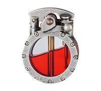 Lighter4u Vintage Rocker Clear Bin Kerosene Lighter, Lighter4u Cool Trench Steampunk Lighters, Kerosene Copper with Visible Gas Tank for Camping BBQ, Gifts for Men Dad(Silver)