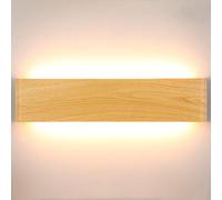 Lightess 18W Applique da Parete Interno Moderno Colore Venatura del Legno Lampada da Parete Interni Lampada a Muro 40CM per Soggiorno, Camera da Letto, Scale, Corridoio, Luce Bianco Caldo 2800K