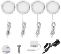 Lightess 4Pezzi Lampada per Armadio LED per Armadio Lampada da Lavello per Cucina Luce Notturna per Vetrina Guardaroba Camera da Letto