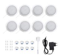 Lightess 8Pezzi Luci LED per Armadio, 6000K Luce LED Armadio per Cucina Sottopensile, Bianco Freddo Lampada da Lavello con Interruttore, Lampada Notturna per Armadietto, Scale, Cucina, Corrido
