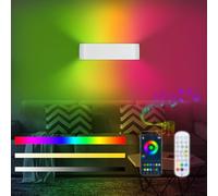 Lightess Applique da Parete Interno LED, Lampada da Parete Intelligente con Controllo dell App e Telecomando, Dimmerabile, RGB Lampade da Muro, Luce Sincronizzazione Musicale Luci Colorate, Bianco