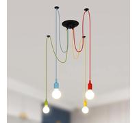 Lightess Lampadario a Ragno 4 Luci, Lampade a Sospensione Colorato Bambini Lampadario Pendente Moderne per Bambino Camera da Letto Cucina Salotto