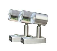 lighteu, 2X 12V 3W A2 Faretto a soffitto/Parete, Finitura Nichel, Luce di Lettura Girevole e Girevole con Interruttore a sfioramento Dimmerabile Luce Bianca/Blu Calda per Yacht, Camper