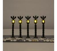 LightGo Brick Street Light Kit fai da te per edifici modulari Lego - Set di 5 luci per personalizzare il layout della tua città, Plug & Play (lampada a pipistrello)