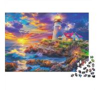 Lighthouse 1000 Piece Puzzle for Adults Lighthouse at Sunset Fun And Challenging Family Game Great Gift Idea 70x50cm/1000pcs