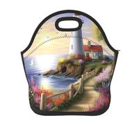Lighthouse - Borsa termica per il pranzo con pittura a diamante, impermeabile, riutilizzabile, portatile, per lavoro, ufficio, picnic, viaggi