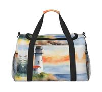 Lighthouse - Borsone da viaggio pieghevole, per viaggi spontanei, nero, taglia unica, Nero, One Size